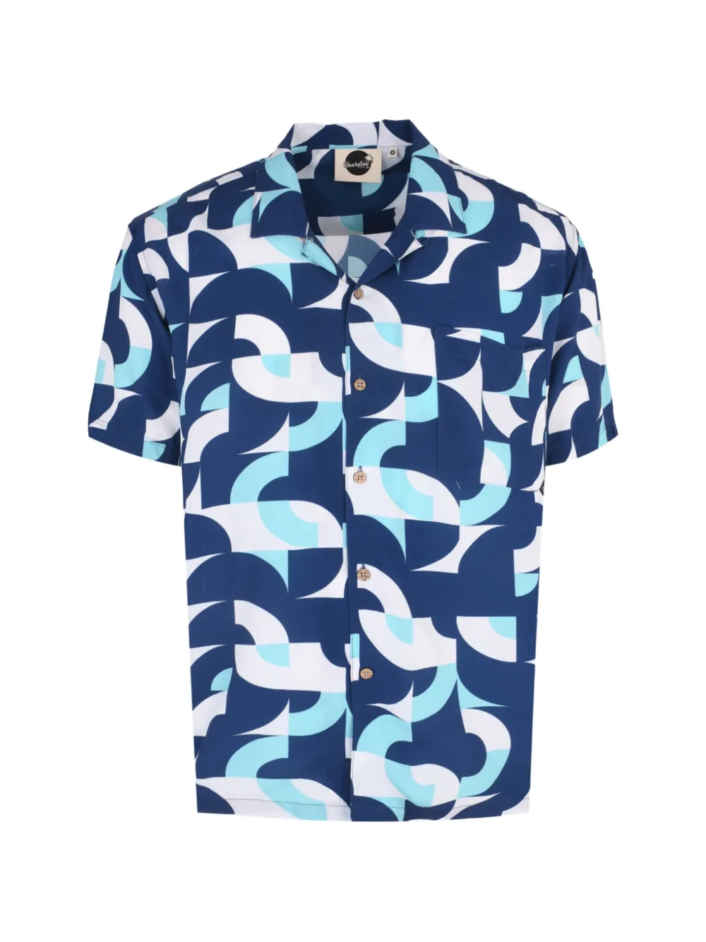 Boardies Baus geometric-print camp-collar shirt - Blau