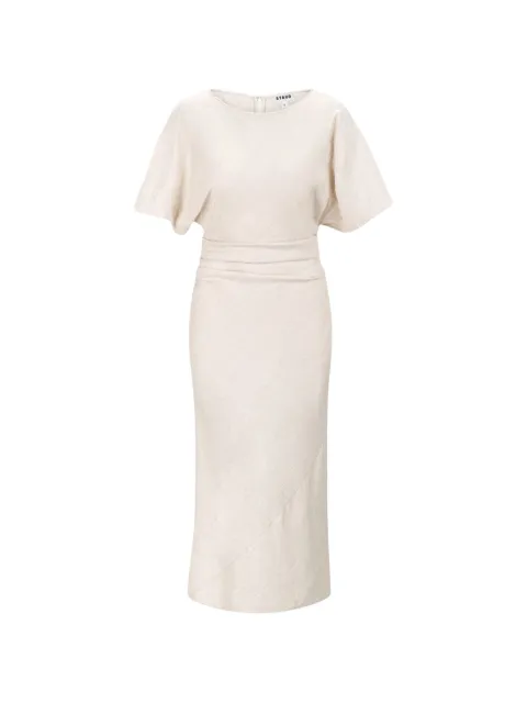 STAUD vestido Amelie con cintura fruncida