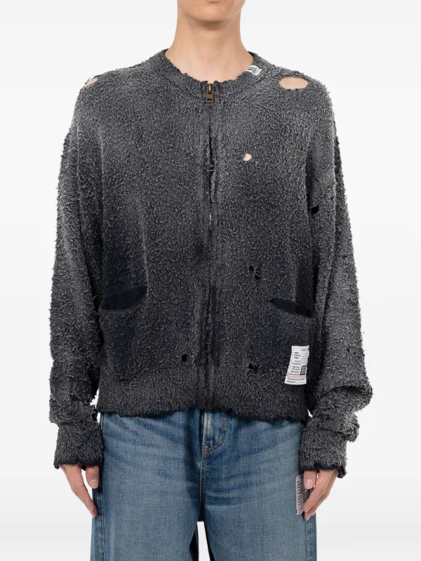 Maison MIHARA YASUHIRO ダメージ カーディガン | ブラック | FARFETCH JP