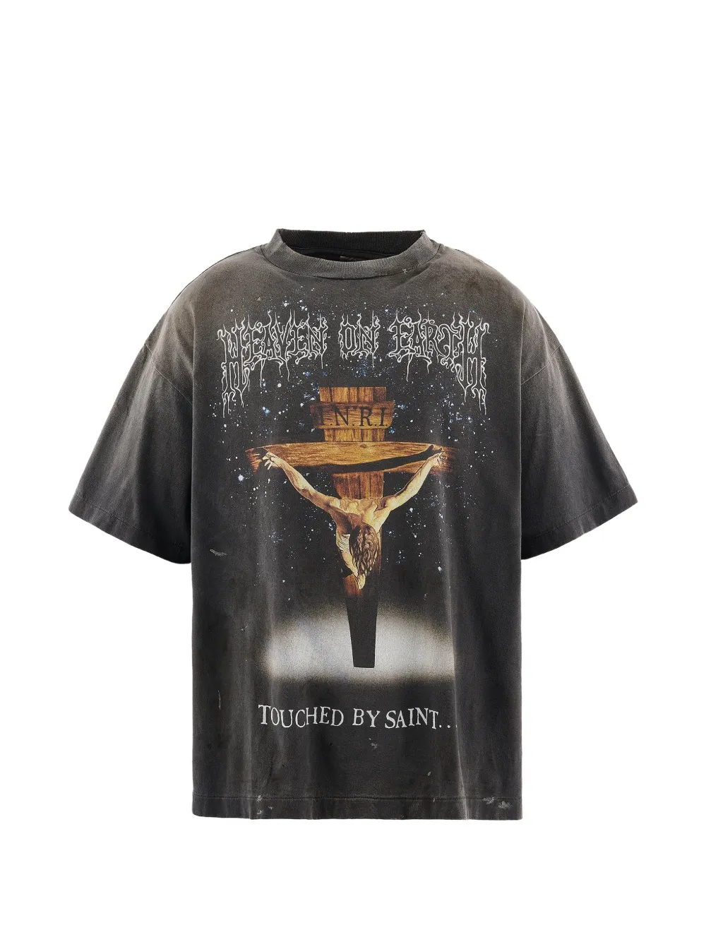 SAINT MXXXXXX graphic-print faded T-shirt - Nero