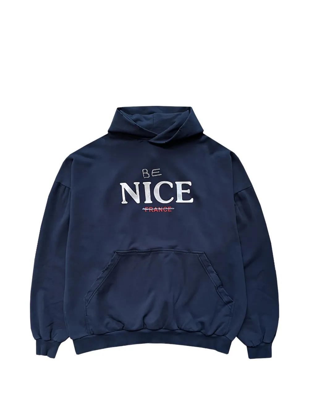 Balenciaga printed distressed hoodie - Blu