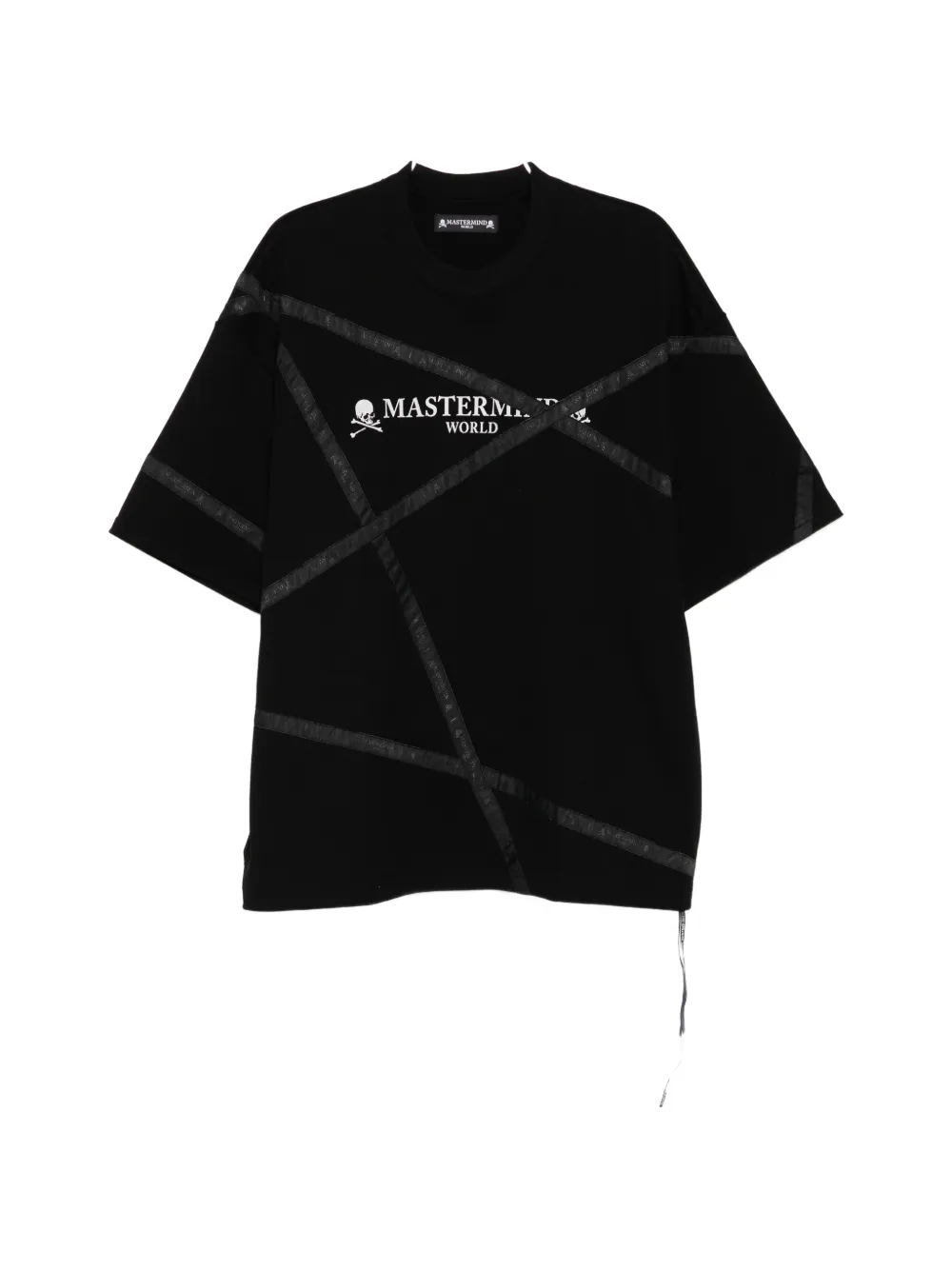 Mastermind World 로고 프린트 패널 티셔츠 | 블랙 | Image 1
