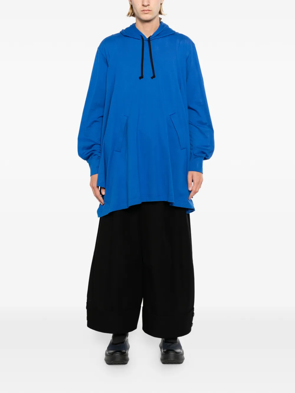Comme des Garçons Homme Plus Asymmetrische oversized hoodie Blauw