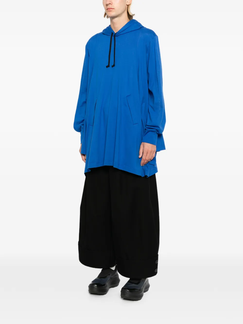 Comme des Garçons Homme Plus Asymmetrische oversized hoodie Blauw