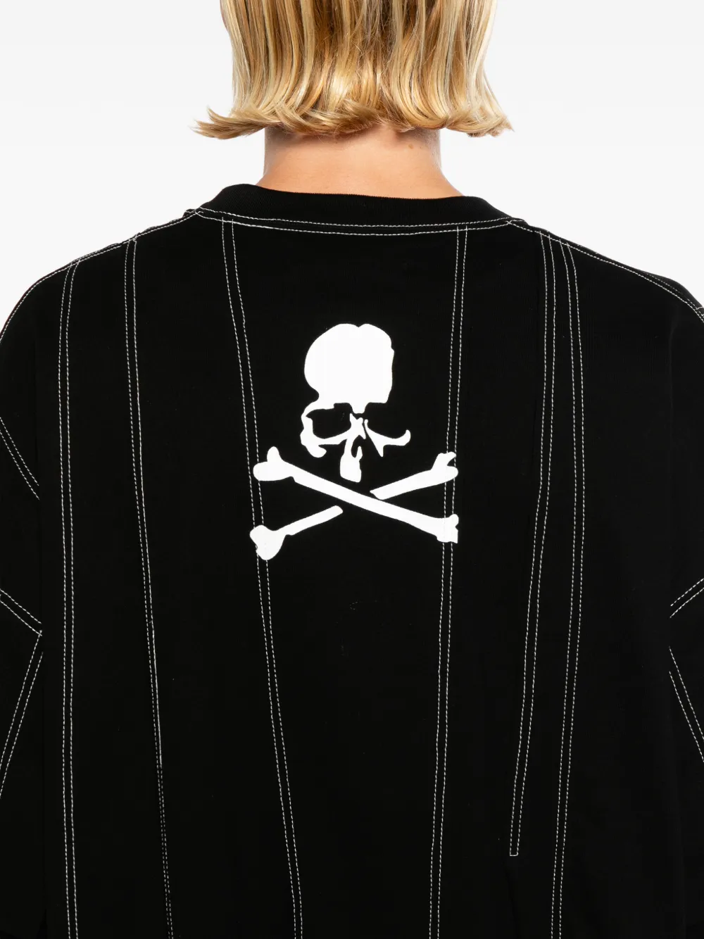 Mastermind World Asymmetrisch T-shirt met naad Zwart