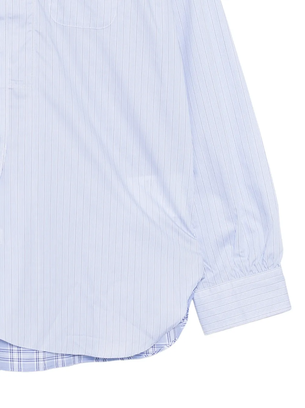 Junya Watanabe MAN Gestreept overhemd Blauw