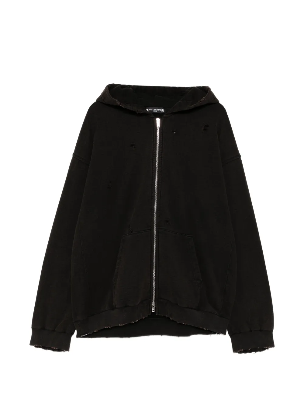 Mastermind World distressed zip-up hoodie - Nero
