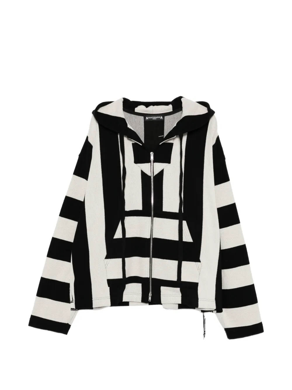 Mastermind World striped zip-up hoodie - Black