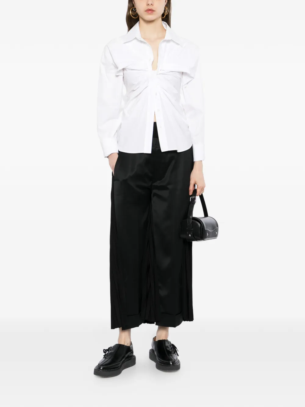 Junya Watanabe Broek met geplooid vlak Zwart