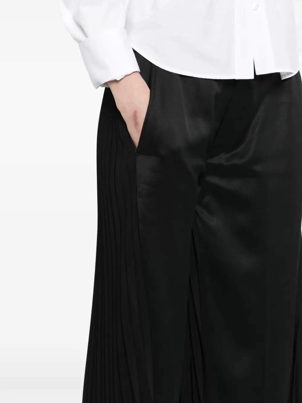 Junya Watanabe Broek met geplooid vlak Zwart
