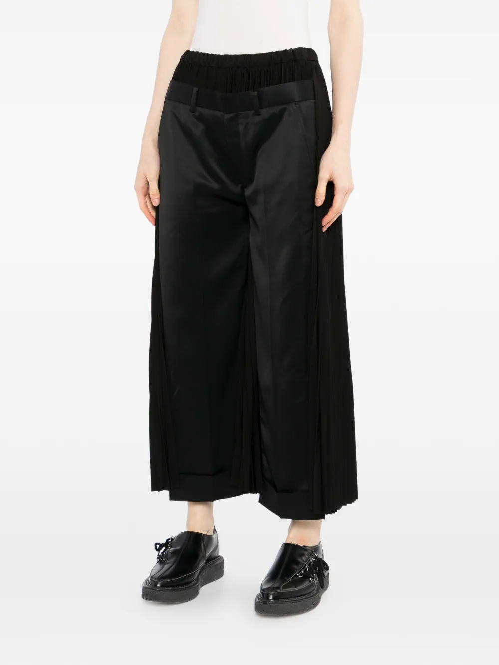 Junya Watanabe Broek met geplooid vlak Zwart