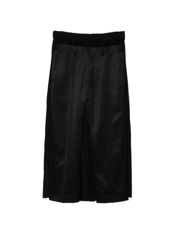 Junya Watanabe Pleated-panel Trousers in Black