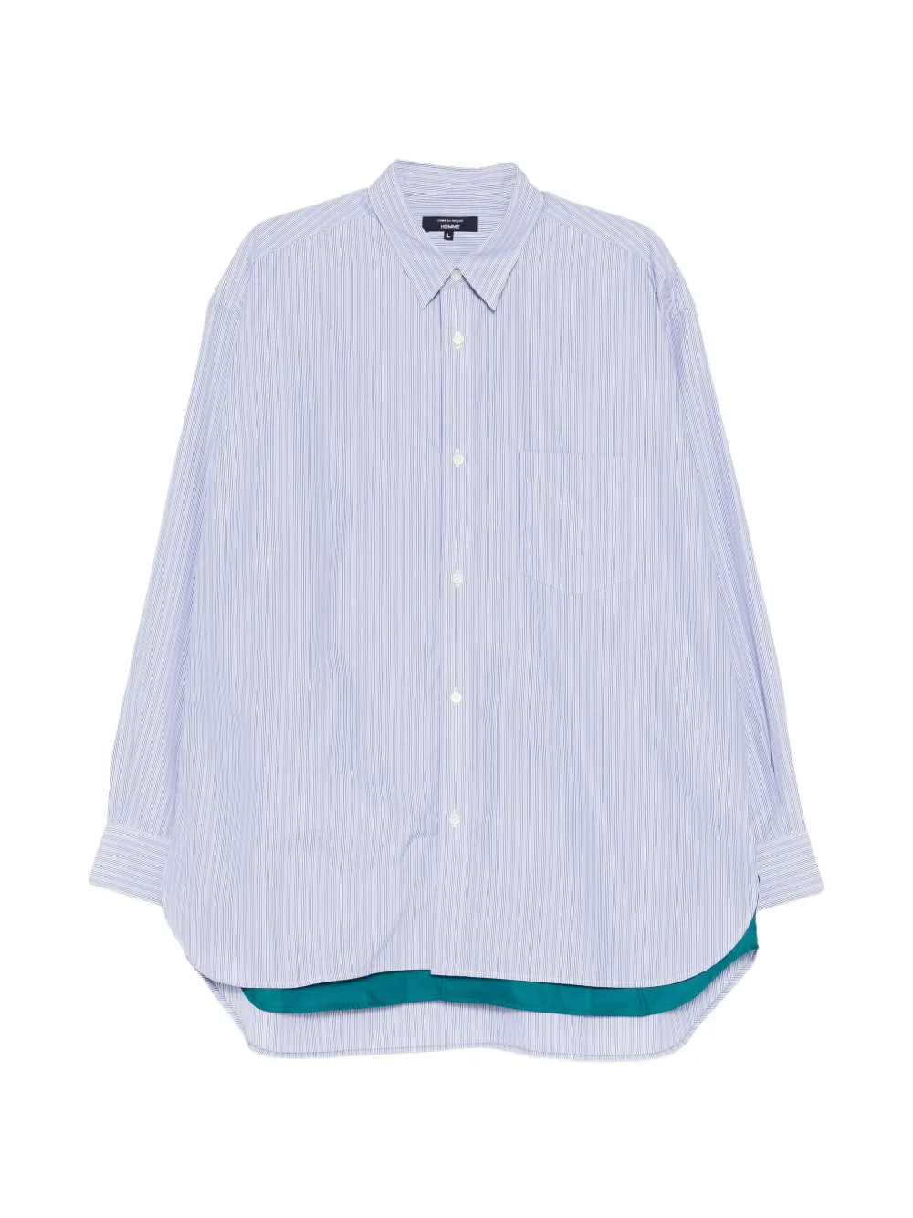 Comme des Garçons Homme striped layered shirt - Blu