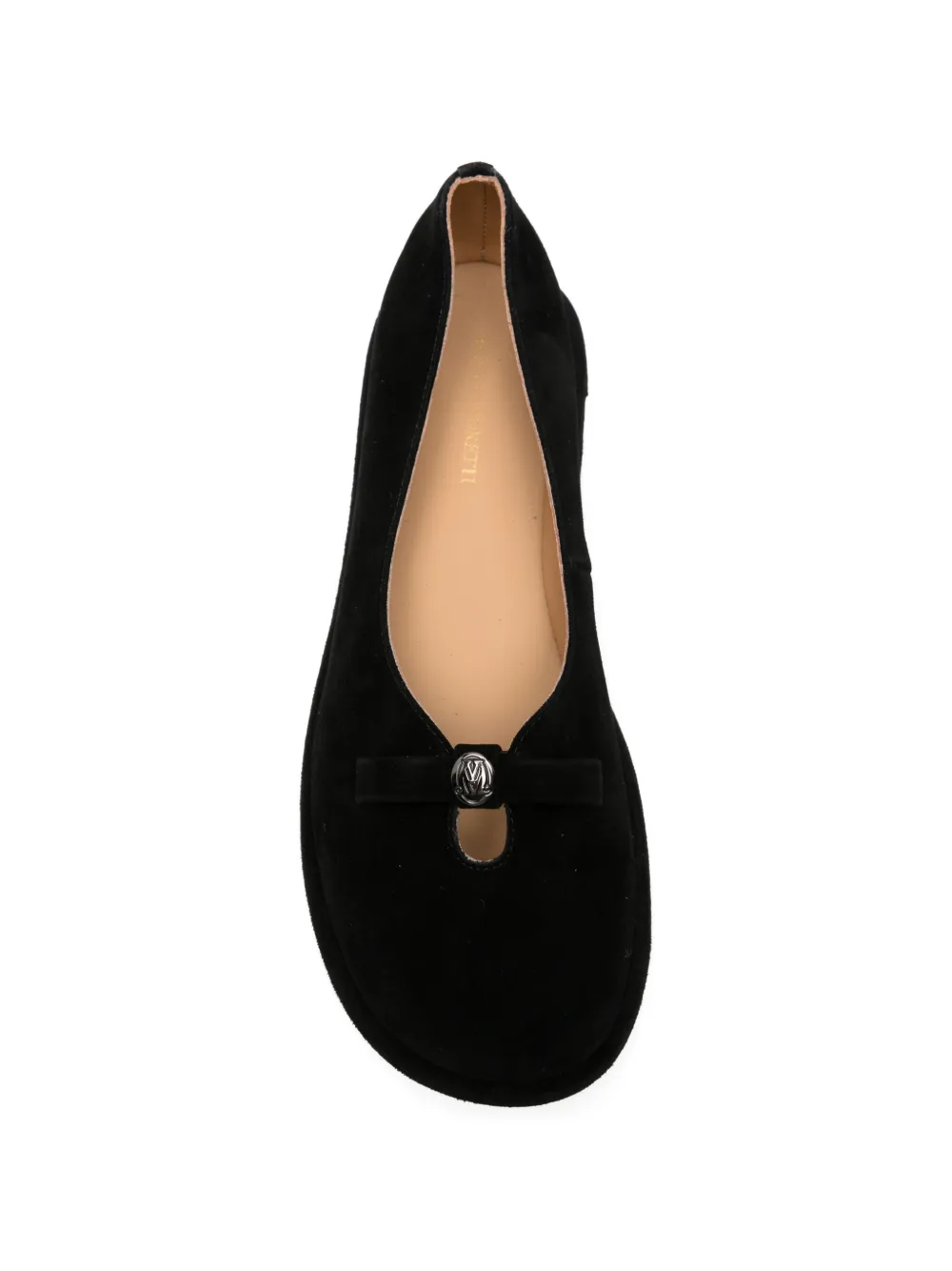 SERGIO MORETTI FIRENZE Suède ballerina's met strikdetail Zwart