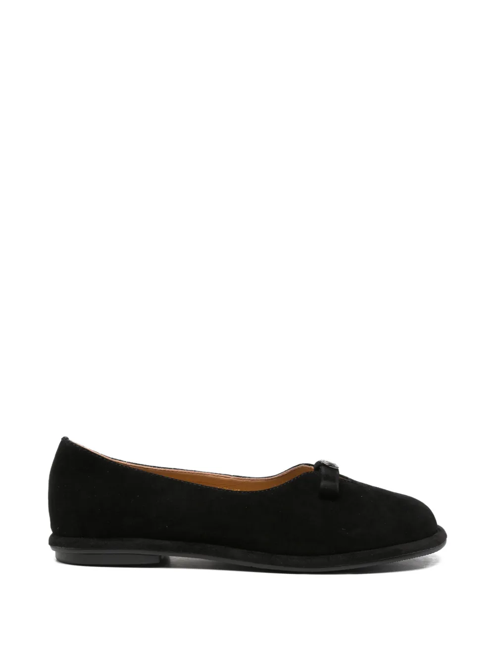 SERGIO MORETTI FIRENZE bow-detail suede ballet flats - Nero