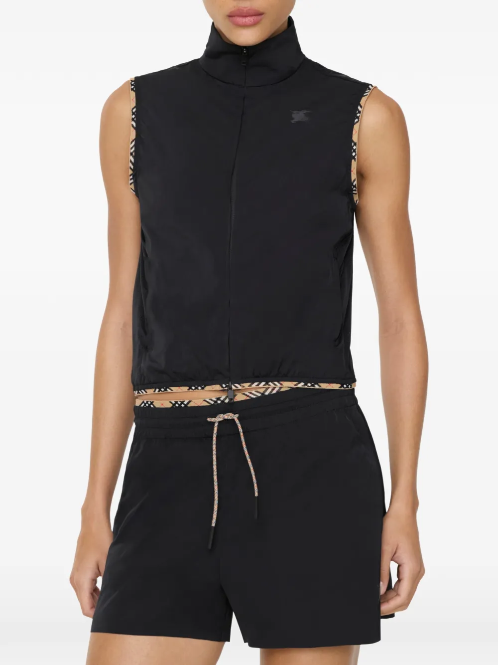 Burberry Stretch nylon bodywarmer Zwart