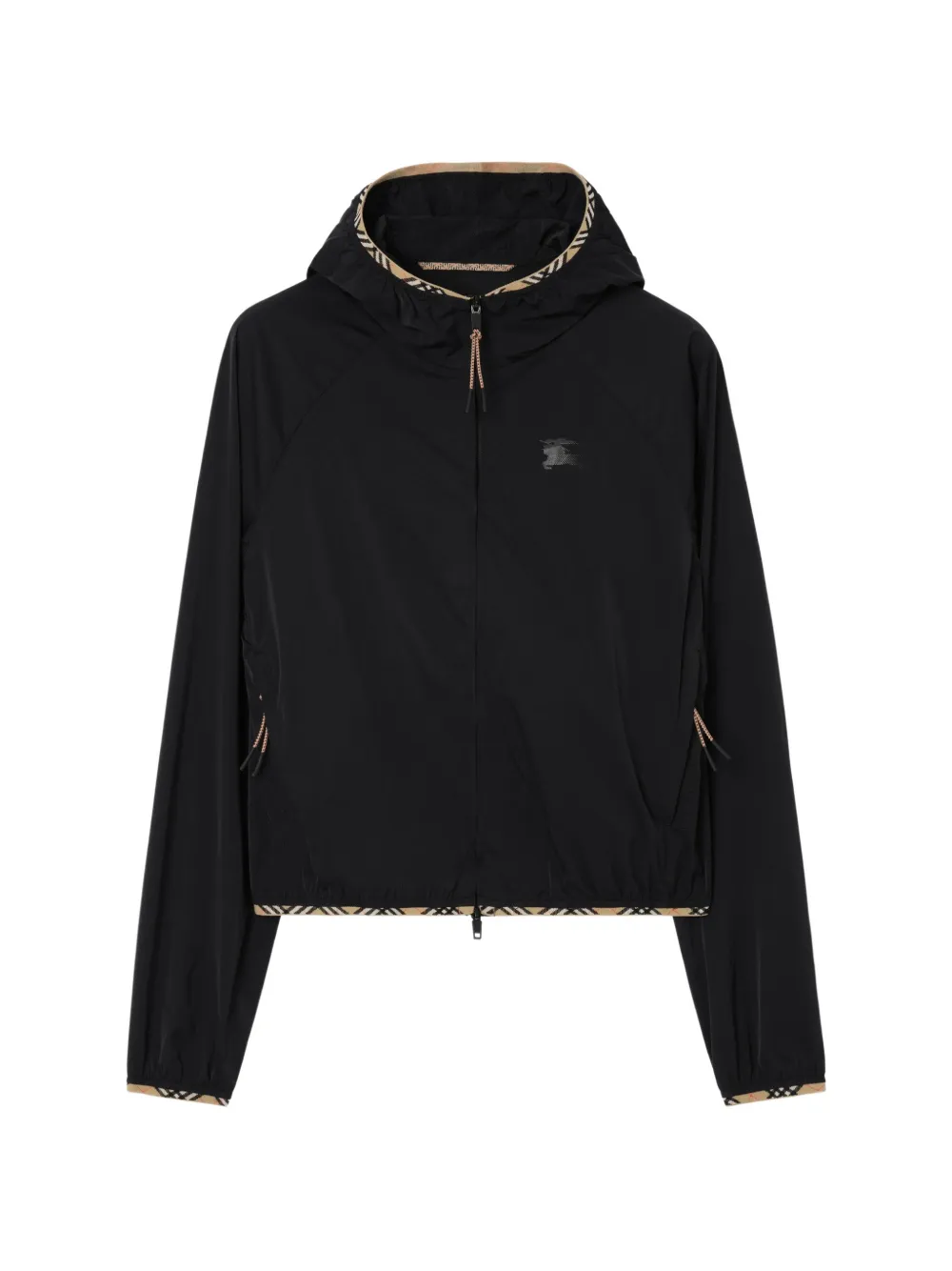 Burberry stretch nylon hooded jacket - Nero