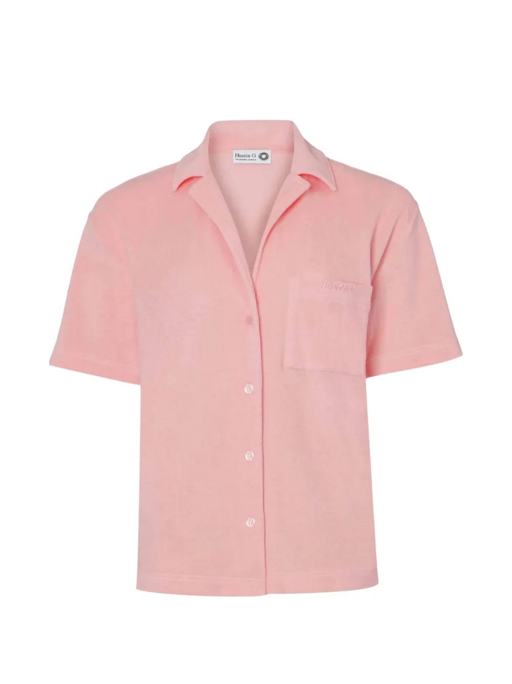 Hunza G short-sleeve towelling shirt - Rosa
