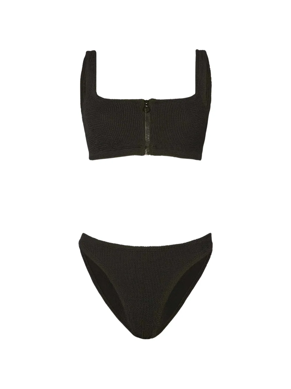 Hunza G Dallas zip-front bikini - Nero