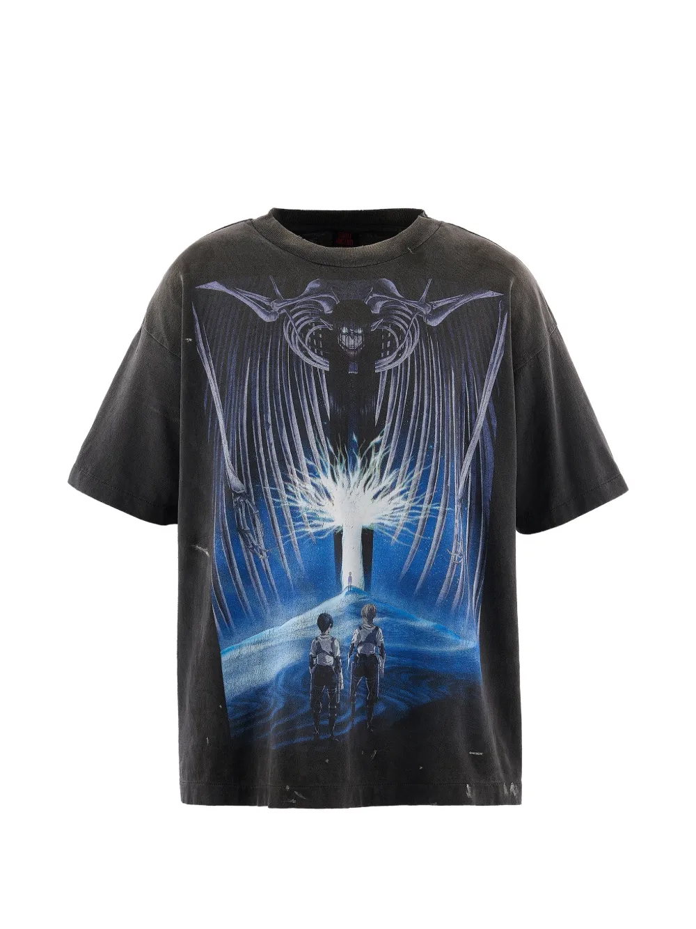 SAINT MXXXXXX Attack On Titan graphic-print T-shirt - Nero