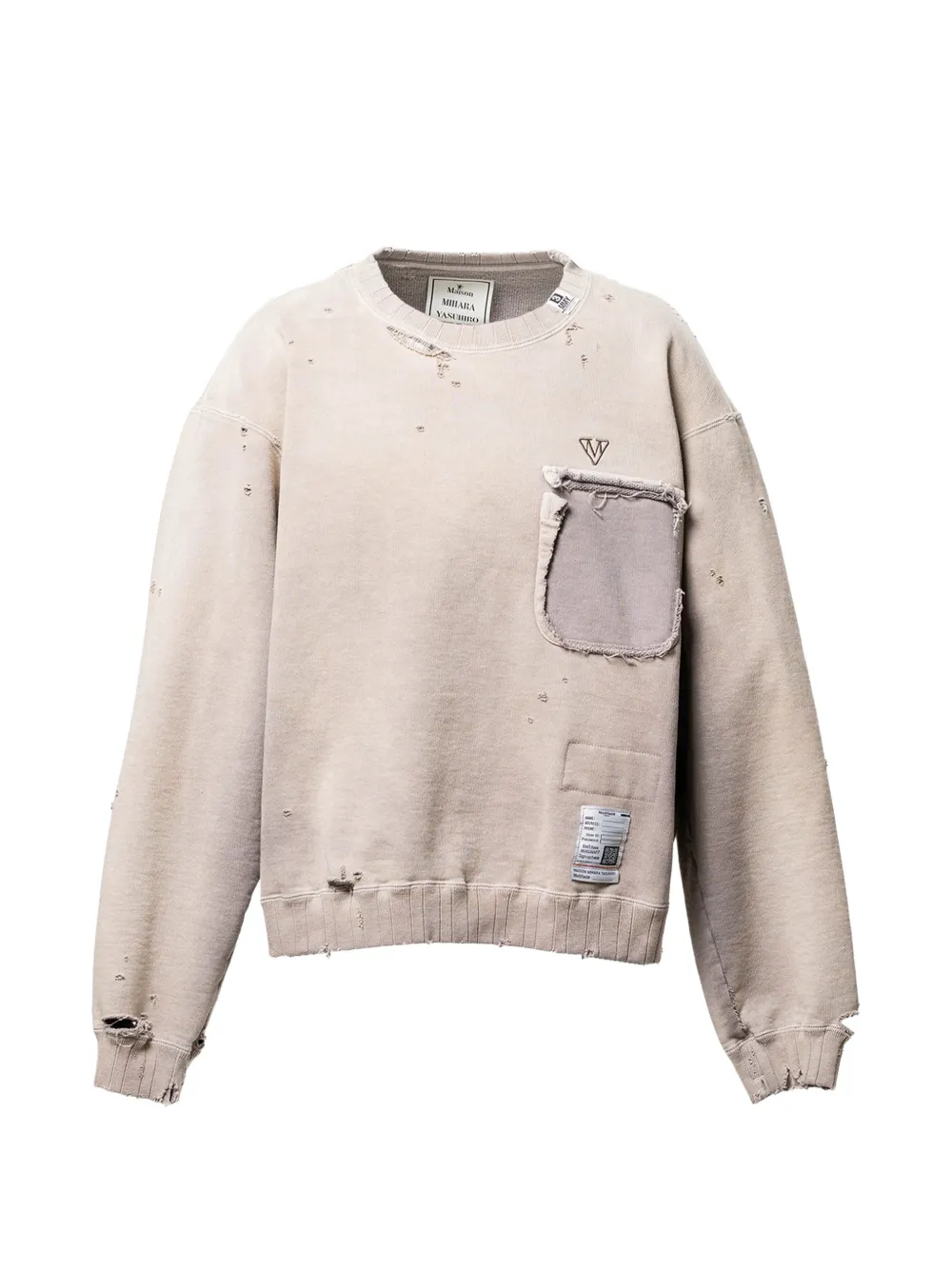 Maison MIHARA YASUHIRO sun-faded sweatshirt - Nude