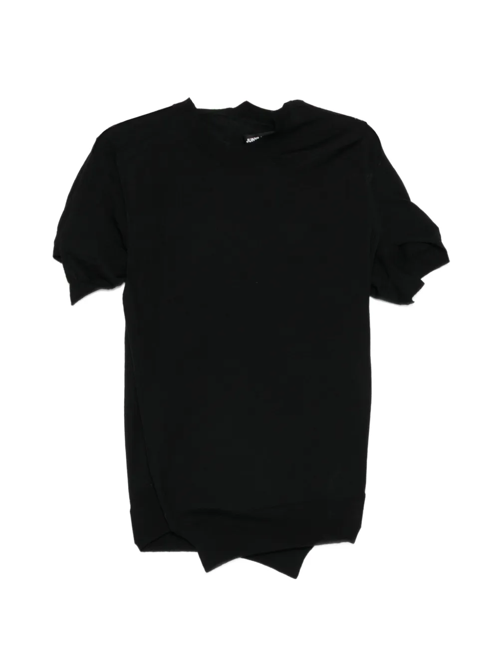 Junya Watanabe asymmetric knitted top - Nero