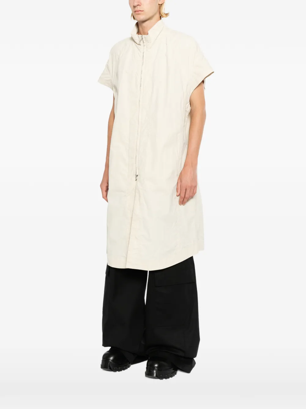 Julius Gekreukt jack met korte mouwen Beige