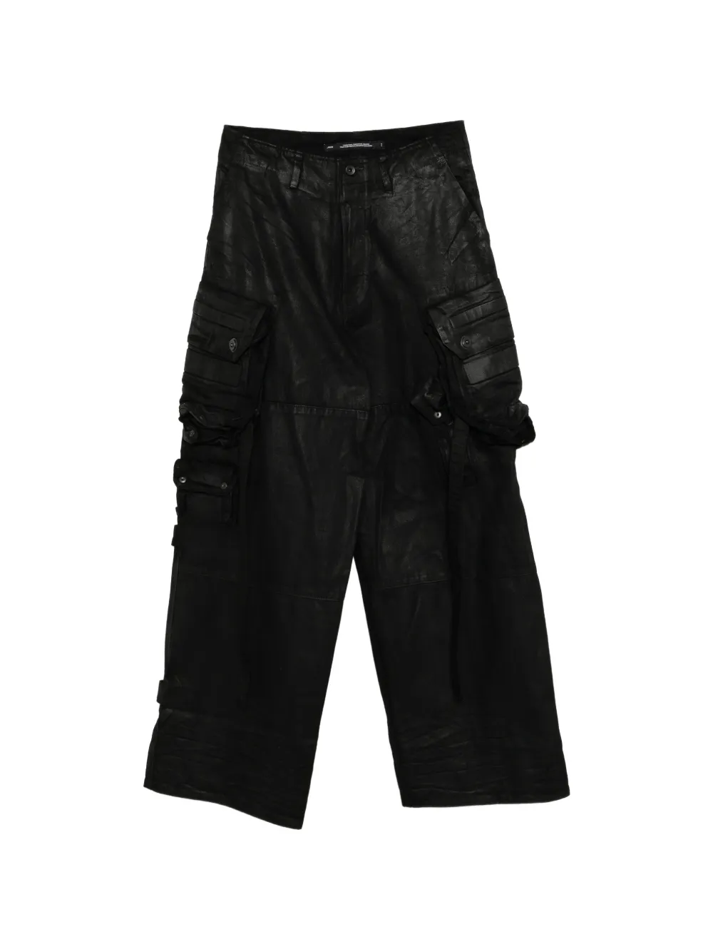 Julius coated-finish cargo pants - Black