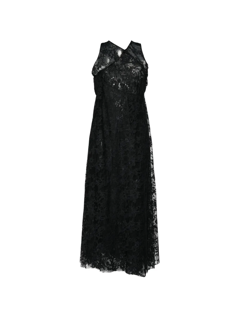 Junya Watanabe Floral-lace Maxi Dress In Black