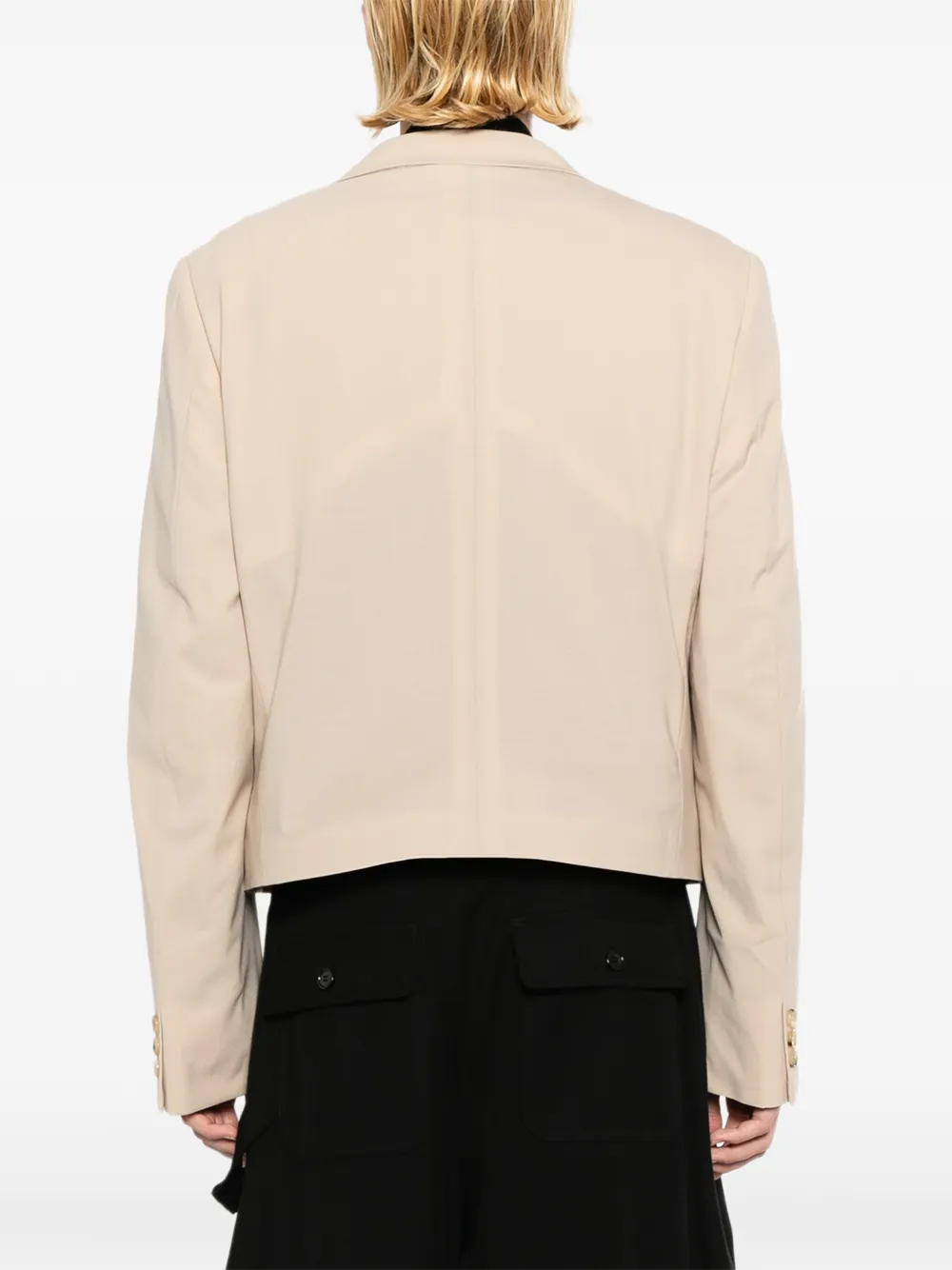 Comme des Garçons Homme Plus Cropped jack met dubbele rij knopen Beige