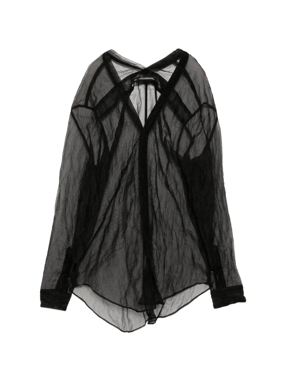 Julius sheer crinkled-effect shirt - Black