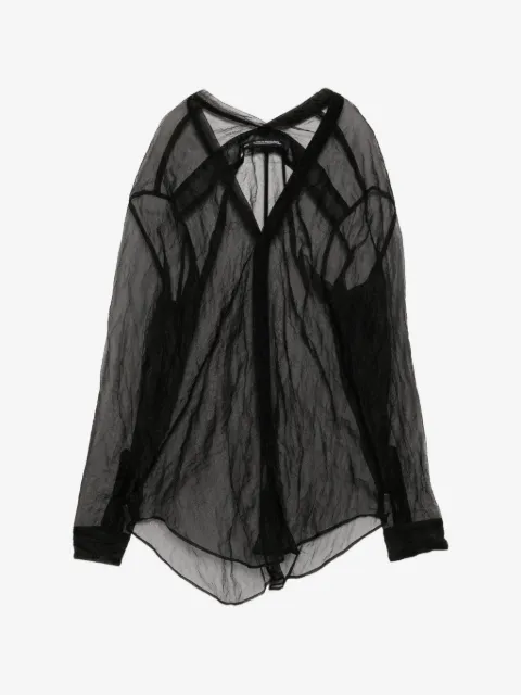 Julius sheer crinkled-effect shirt