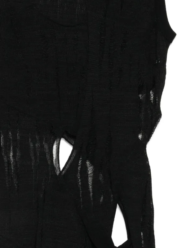 Junya Watanabe Distressed Top | Black | FARFETCH