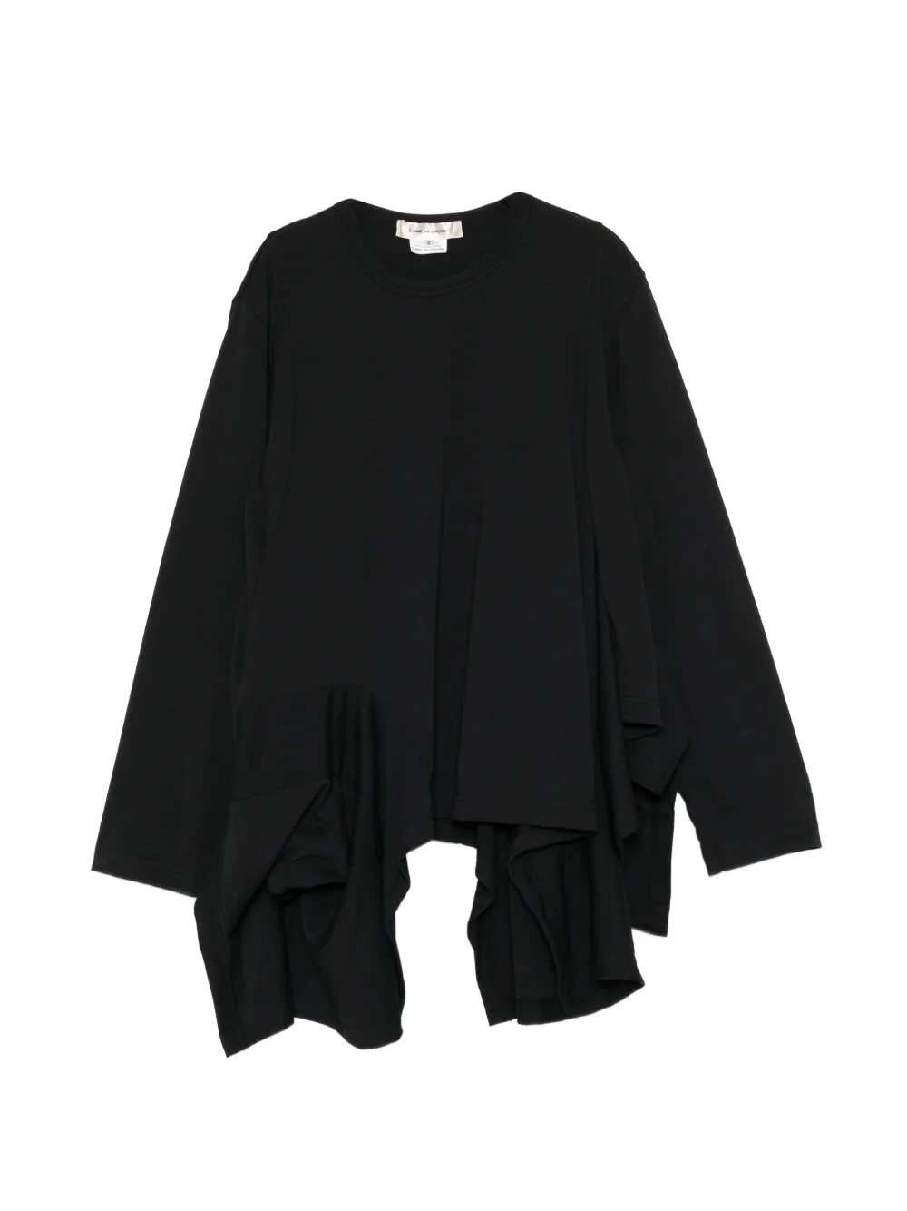 Comme Des Garçons asymmetric ruffled T-shirt - Nero