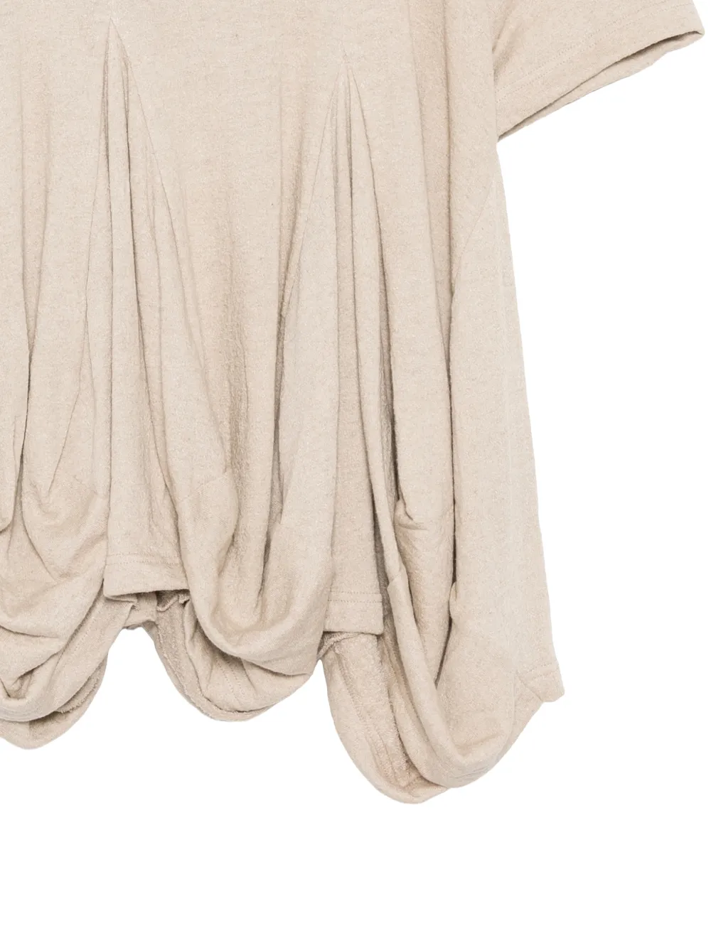 Comme Des Garçons Gedrapeerd geplooid T-shirt Beige