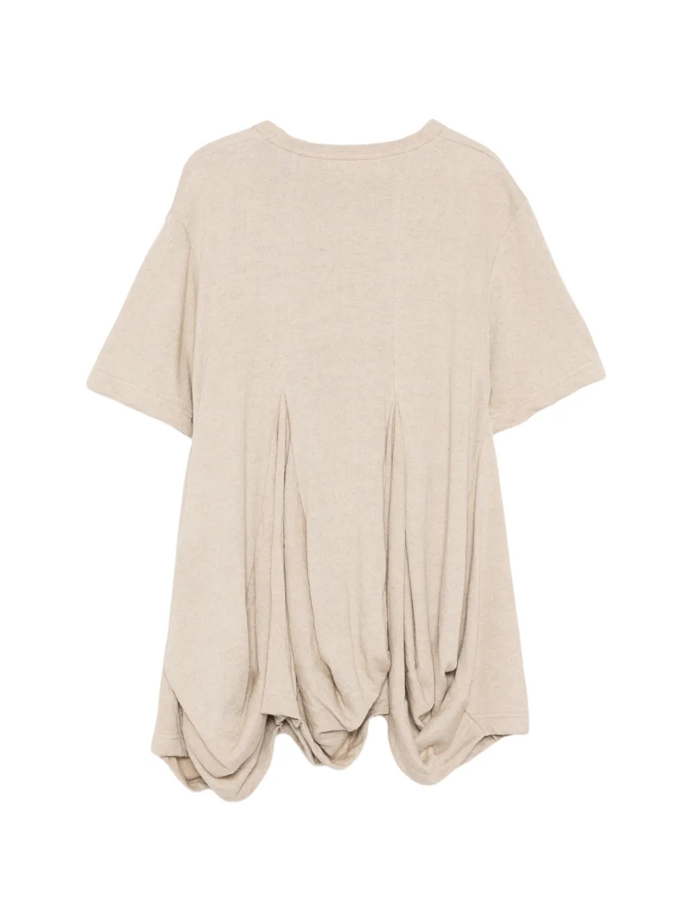 Comme Des Garçons Gedrapeerd geplooid T-shirt Beige