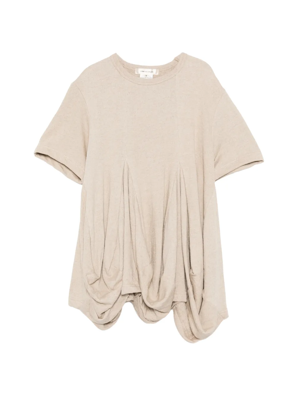 Comme Des Garçons pleated draped T-shirt - Nude