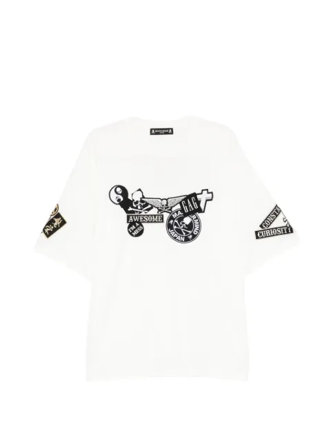 Mastermind Japan patch-detail round neck T-shirt