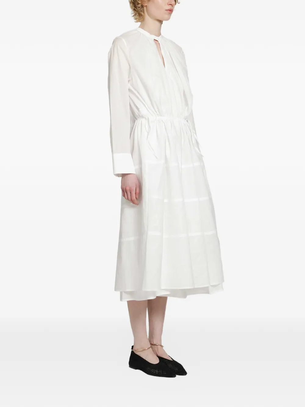 Jil Sander tiered midi dress - Bianco