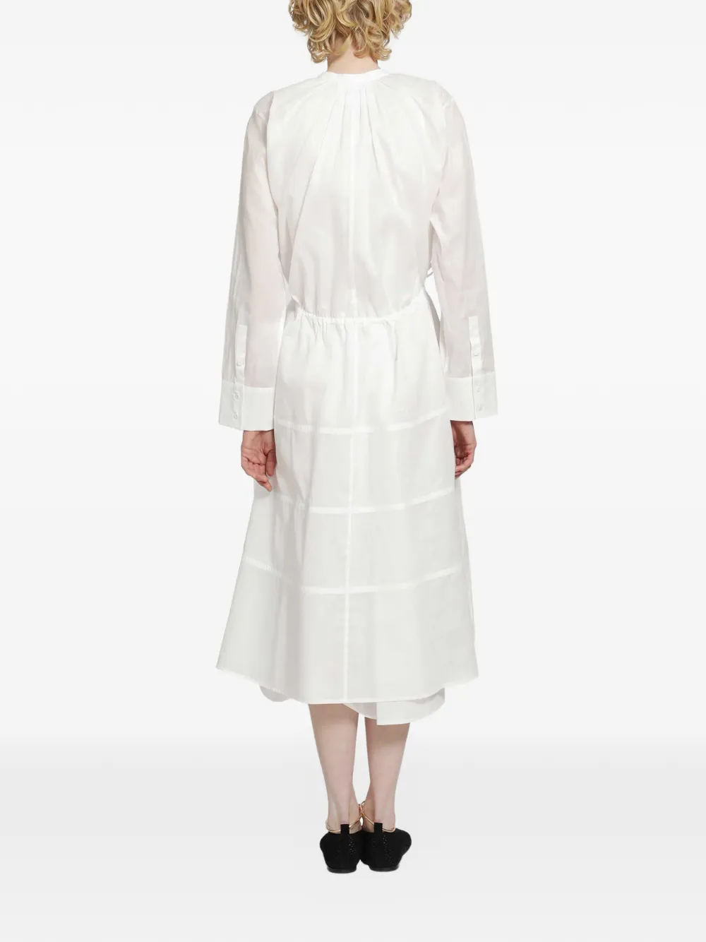 Jil Sander Gelaagde midi-jurk Wit