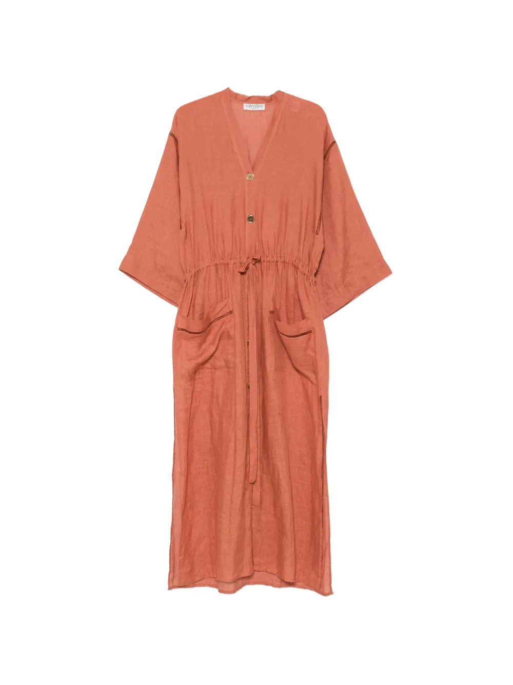 Valentino Pre-Owned 1980s drawstring-waist dress - Brown