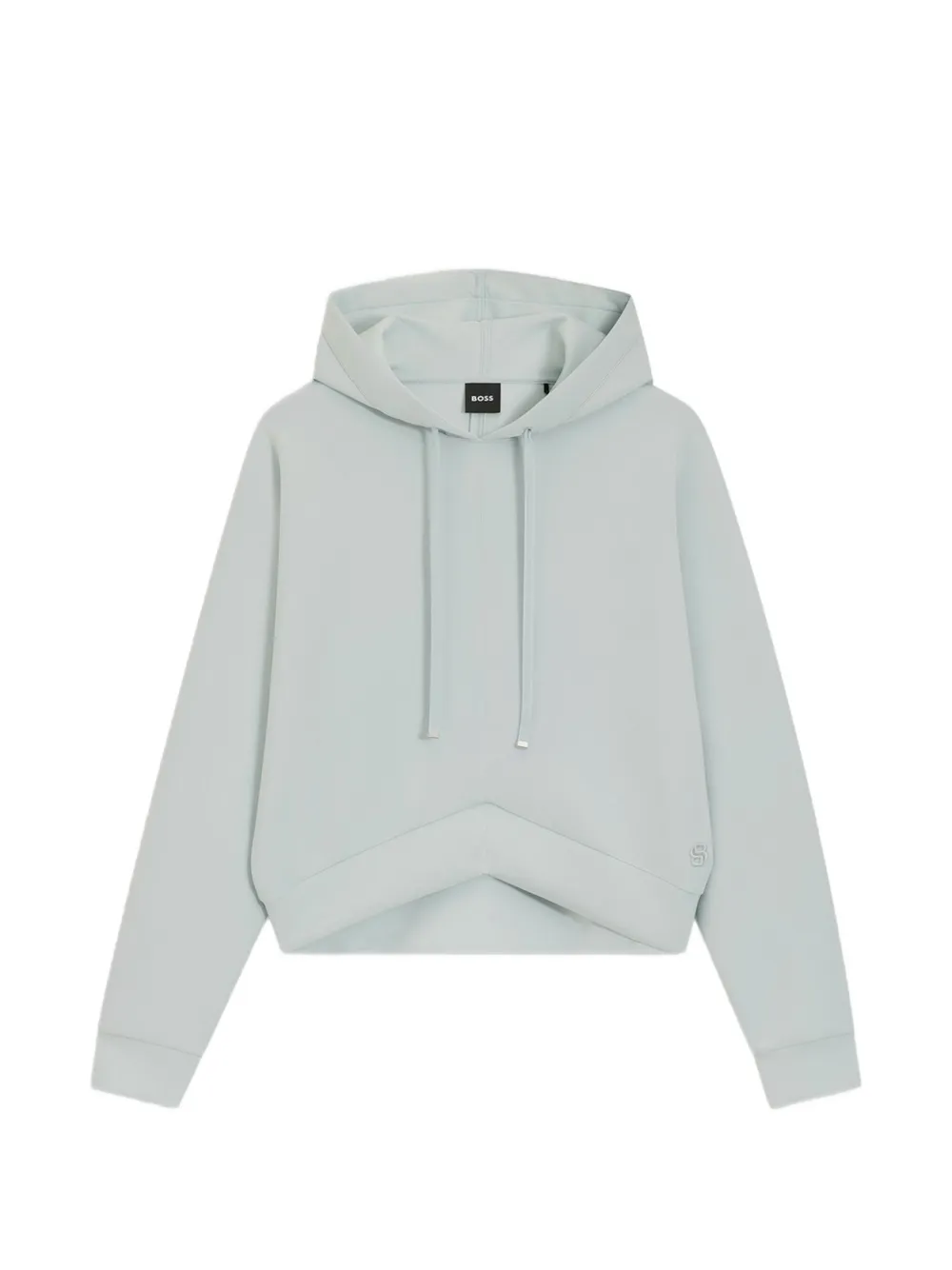 BOSS drawstring-hood cropped hoodie - Blu