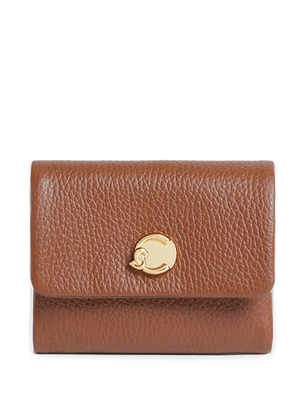 Coccinelle small C-Me logo-plaque pebbled wallet - Marrone