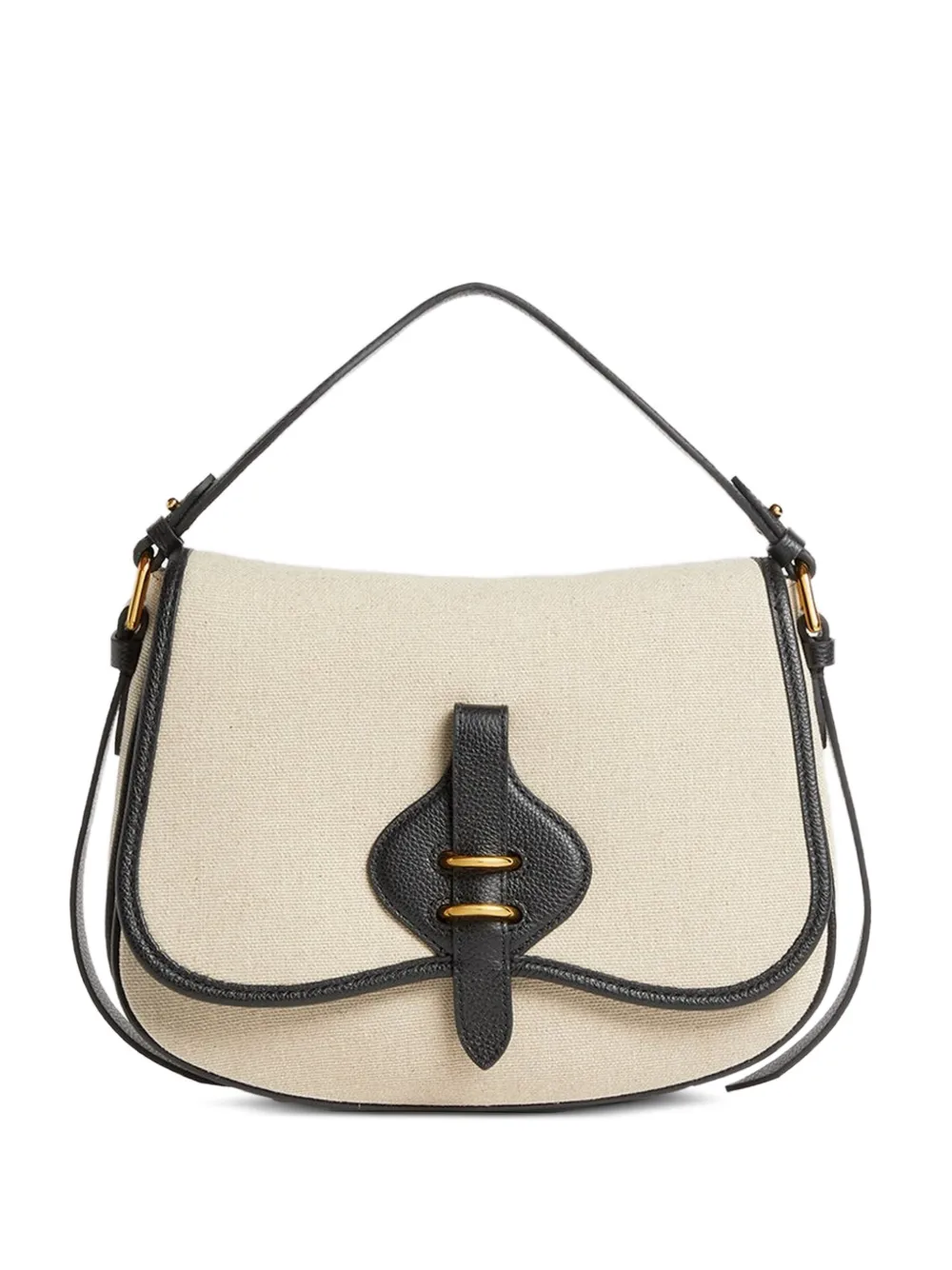 Coccinelle medium Mavery leather-trim canvas tote bag - Toni neutri