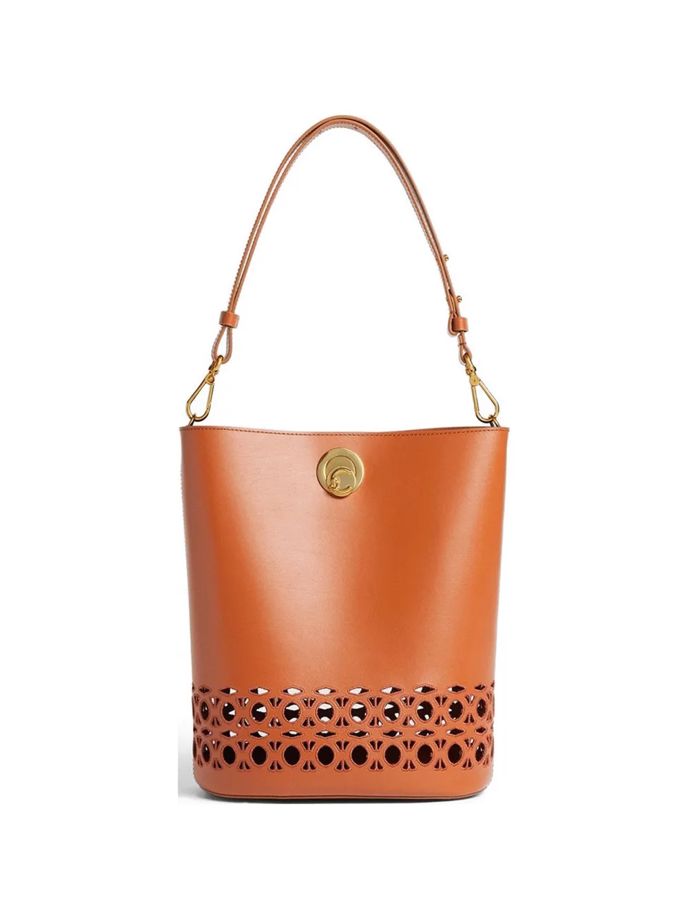 Coccinelle medium Nikla laser-cut leather shoulder bag - Orange