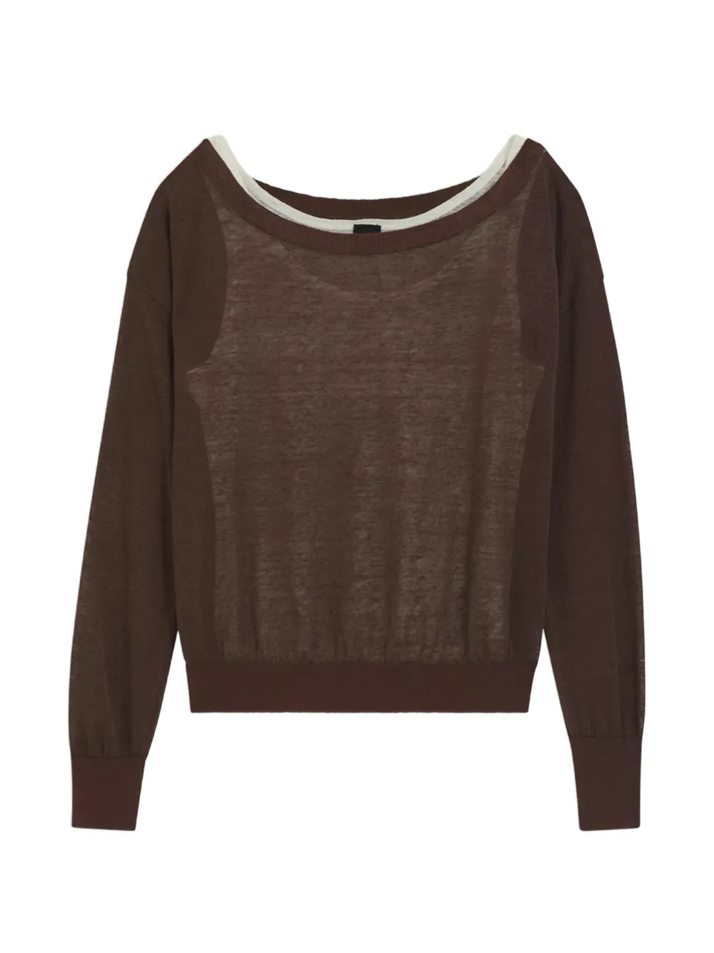 BOSS fine-knit layered-effect sweater - Braun