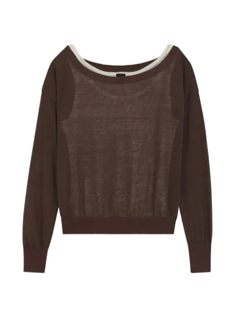 BOSS fine-knit layered-effect sweater