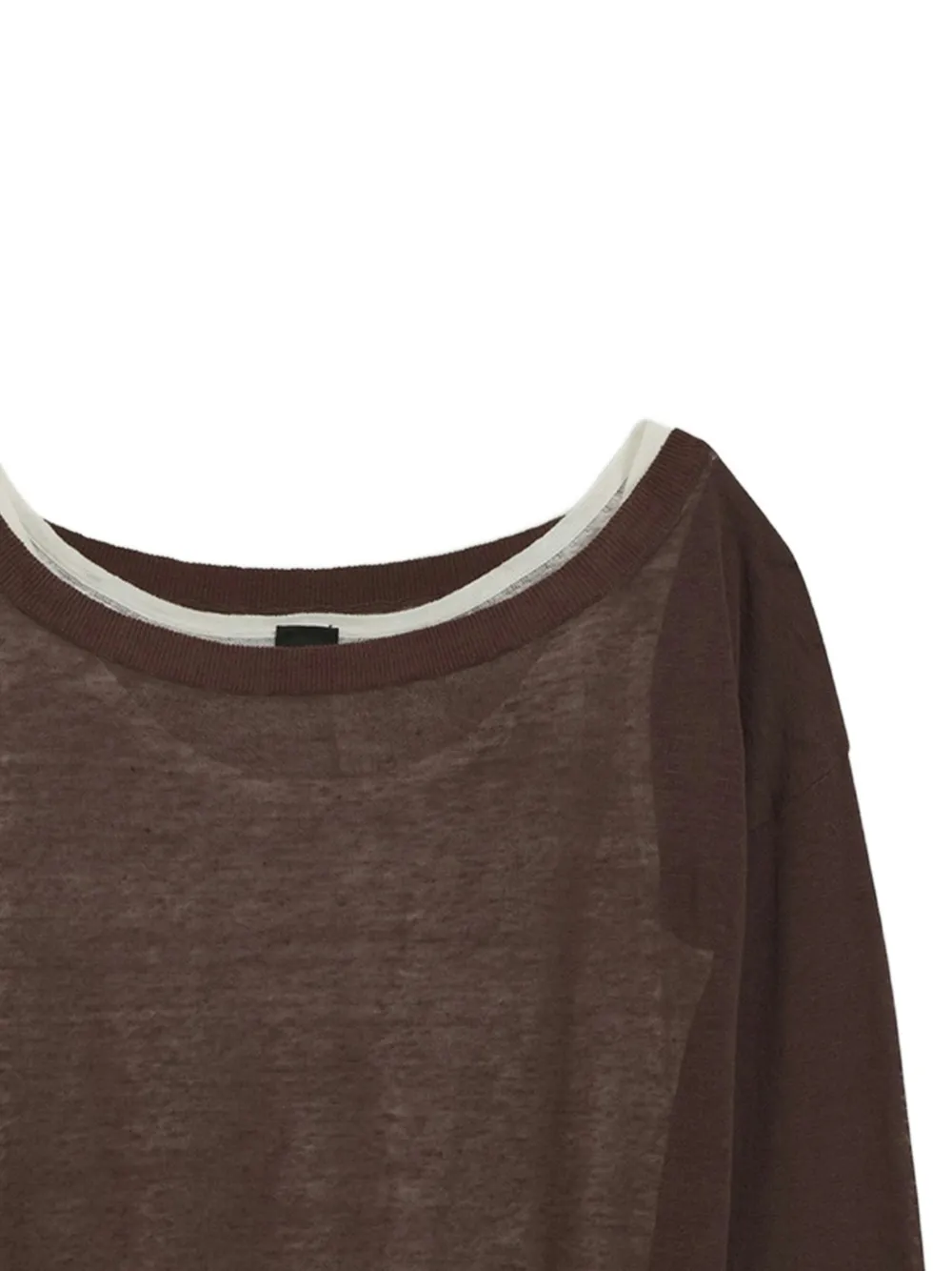 Boss Pull En Maille Fine à Effet Superposé - Marron 