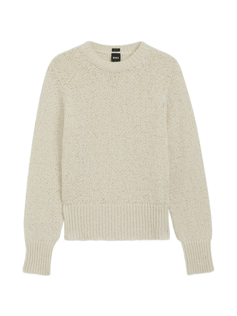 BOSS open-knit ribbed-trim sweater - Toni neutri