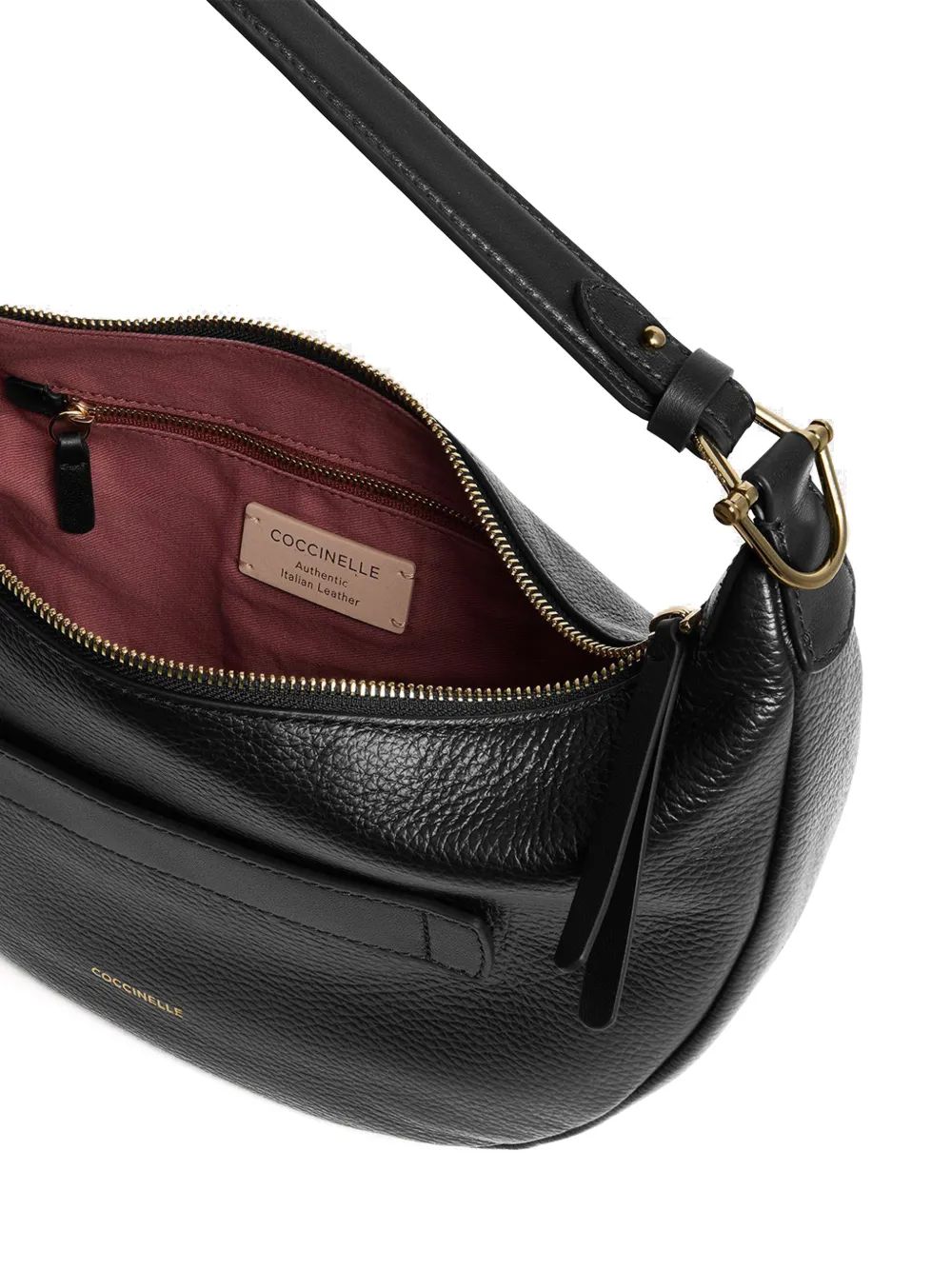 Coccinelle Paki Crescent medium schoudertas Zwart
